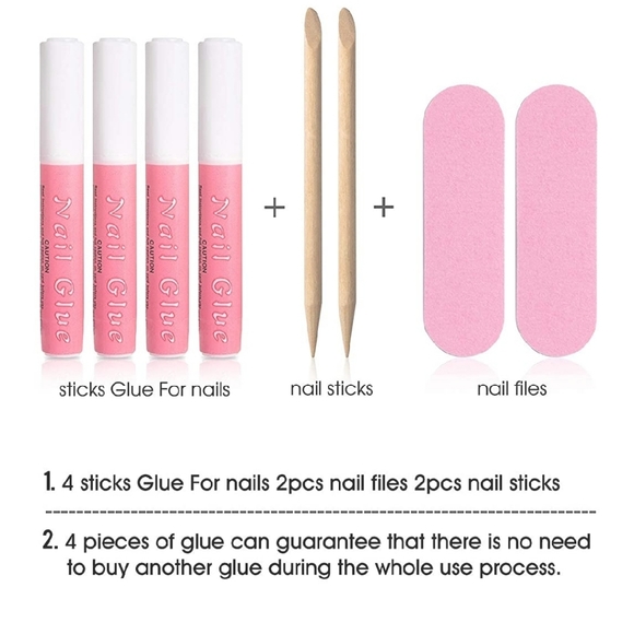 500 pcs Long press on nails matte set with glue - Picture 4 of 7